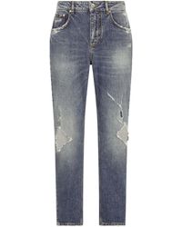 Dolce & Gabbana - Boyfriend-Jeans mit Rissen - Lyst