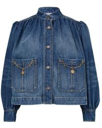 Chloé - Embellished Organic Denim Jacket - Lyst