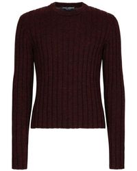 Dolce & Gabbana - Ribbed Wool Crewneck Sweater - Lyst