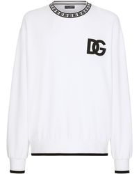 Dolce & Gabbana - Jersey-Sweatshirt mit Rundhalsausschnitt und DG-Stickerei - Lyst