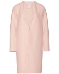 Harris Wharf London Manteau sans col en laine pressée - Rose