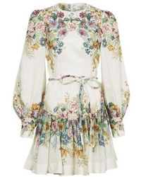 Zimmermann Kurzes Leinenkleid - Braun