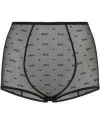 Dolce & Gabbana - High-Waisted Jacquard Tulle Panties - Lyst