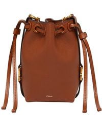 Chloé - Micro Marcie Bucket Bag In Grained Leather - Lyst