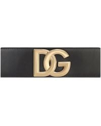 Dolce & Gabbana - Stretch Band And Lux Leather Belt With Dg Logo - Lyst