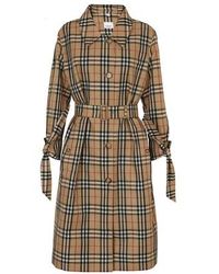 Burberry Paletot ceinturé en nylon Vintage check - Neutre