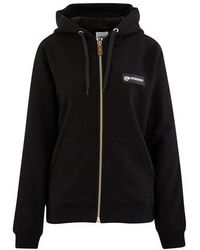 Burberry Vintage Check Panel Cotton Oversized Hooded Top - Black