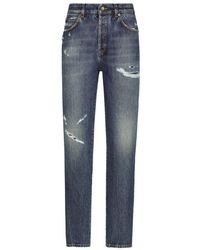 Dolce & Gabbana - Denim Jeans With Rips - Lyst