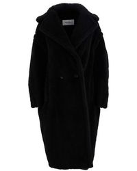 Max Mara Teddy Wool And Alpaca Coat - Black