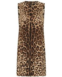 Dolce & Gabbana - Short Charmeuse A-Line Dress - Lyst