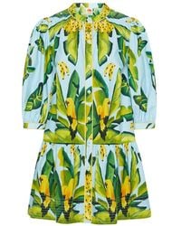 FARM Rio - Summer Foliage Scarf Mini Dress - Lyst