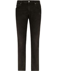 Dolce & Gabbana - Slim-Fit-Jeans aus Stretch-Denim mit leichten Abrieben - Lyst