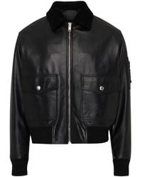 Givenchy - Aviator Jacket With Shearling Collar - Lyst