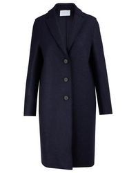 Harris Wharf London Manteau en laine pressée - Bleu
