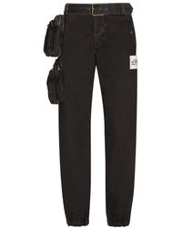 Dolce & Gabbana - Cotton Pants With Belt And Belt Bag - Lyst