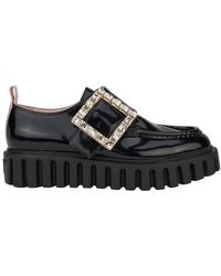Roger Vivier - Viv Creepers Strass Buckle Loafers - Lyst