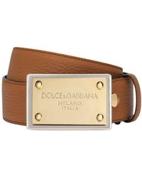 Dolce & Gabbana - Grainy Calfskin Belt - Lyst