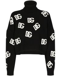 Dolce & Gabbana - Virgin Wool Monogram Sweater - Lyst