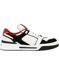 Dolce & Gabbana - Mixed-Material New Roma Sneakers - Lyst