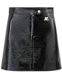 Courreges Vinyl Reedition Mini Skirt - Black