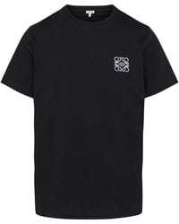 Loewe - T-shirt brode Anagram en coton - Lyst