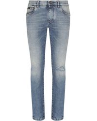 Dolce & Gabbana - Stretch-Jeans Skinny Fit mit Rissen - Lyst