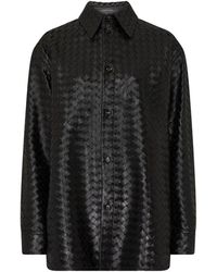Bottega Veneta - Intrecciato Casual Leather Shirt - Lyst