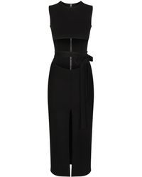 Dolce & Gabbana - Robe mi-longue à taille ceinturée - Lyst