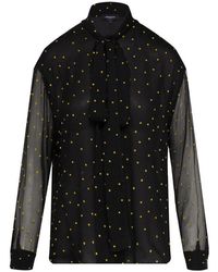 Rochas - Shirt With Lavaliere Collar - Lyst
