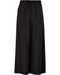 Loewe - Cropped Viscose And Linen Pants - Lyst