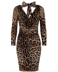 Dolce & Gabbana - Short Charmeuse Dress - Lyst