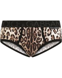 Dolce & Gabbana - Slip Brando en jersey bi-extensible à imprimé léopard - Lyst