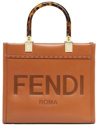 Fendi - Sunshine Small In Brown Leather - Lyst