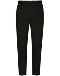 Dolce & Gabbana - Stretch Cotton Pants With Dg Hardware - Lyst