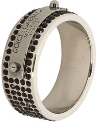 Dolce & Gabbana - Ring mit Logoplakette und Strasssteinen - Lyst