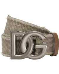 Dolce & Gabbana - Tape Belt With Dg Logo - Lyst