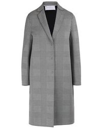 Harris Wharf London Manteau prince de Galles en coton - Gris