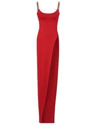 Balmain Long Knit Dress - Red