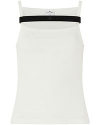 Courreges - 90S-Style Vest Top With Ribbed Spaghetti Straps - Lyst