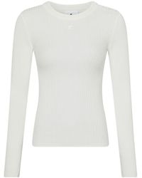 Courreges - Shoulder Snaps Rib Knit Sweater - Lyst