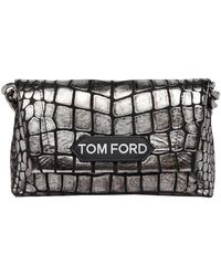 Tom Ford - Mini Crocodile Embossed Leather Chain Bag - Lyst