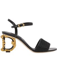 Dolce & Gabbana Sandales à talons DG - Noir