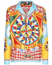 Dolce & Gabbana - Carretto Print Silk Twill Shirt - Lyst