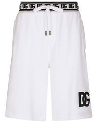 Dolce & Gabbana - Jogging Shorts With Dg Embroidery And Dg Monogram - Lyst