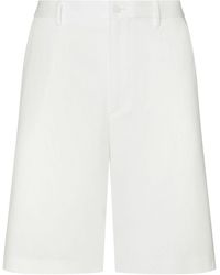 Dolce & Gabbana - Shorts aus Stretch-Baumwolle mit Branding-Tag - Lyst