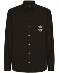 Dolce & Gabbana - Cotton Martini Shirt With Embroidery - Lyst