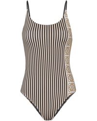 Loewe - One-Piece Striped Swimsuit - Lyst