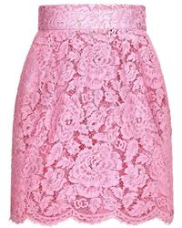 Dolce & Gabbana - Cordonetto Lace Miniskirt - Lyst