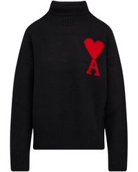 Ami Paris - Adc Funnel Turtleneck Sweater - Lyst
