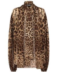 Dolce & Gabbana - Silk Leopard Print Shirt - Lyst